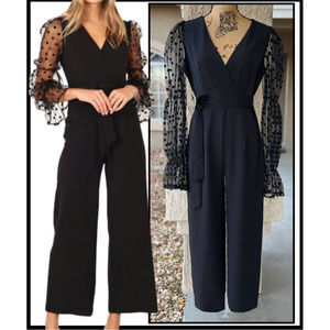 Petal and Pup TAMIKA Mesh Sleeve Jumpsuit Black Size 6